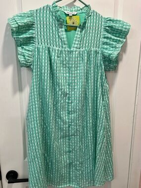 Davi & Dani Women’s light Green Gingham Dress